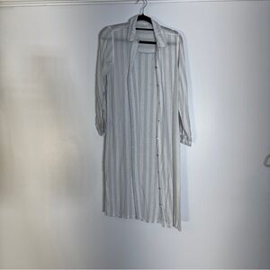 Cynthia Rowley Gray Striped Long Sleeve Dress